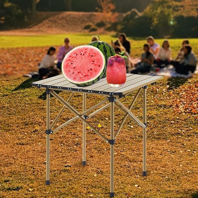 Camp Table Lightweight Camping Foldable Table Shelf Desk for Outdoor Barbecue Balcony (Color : Black) (Yellow)