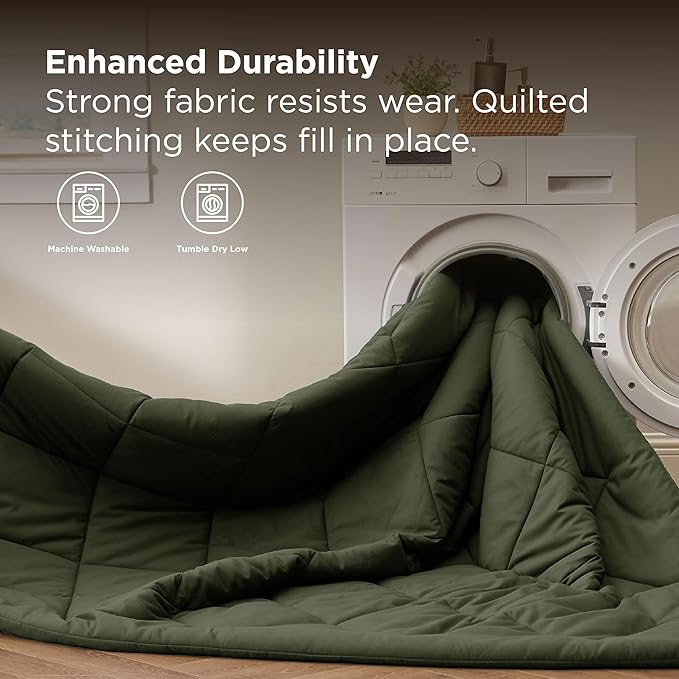 Bedsure 5 Pieces Twin Comforter Set Premium Series Hotel Luxury Soft Bed in a Bag Goose Down Alternative Safe for Sensitive Skin Bedding Comforter All Season Medium Warmth Olive Green Twin Size