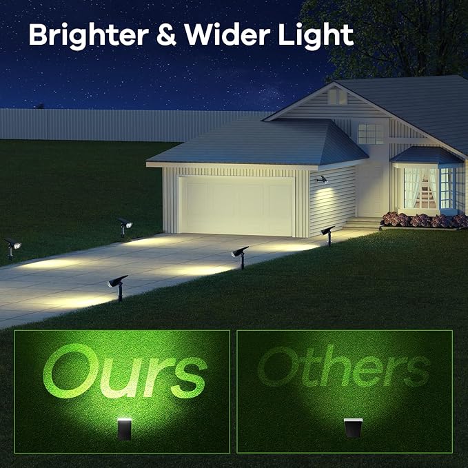 Consciot Solar Spotlights Outdoor Daylight IP67 Waterproof 2-in-1 Solar Spot Lights Durable Christmas Decorations Lights for Garden Yard Pathway Driveway Porch Walkway Auto On/Off 6 Pack