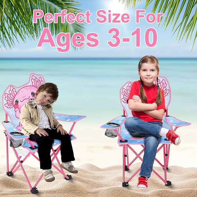 KABOER Kids Outdoor Folding Lawn and Camping Chair with Cup Holder and Carrying Bag Children's Camping Chairs