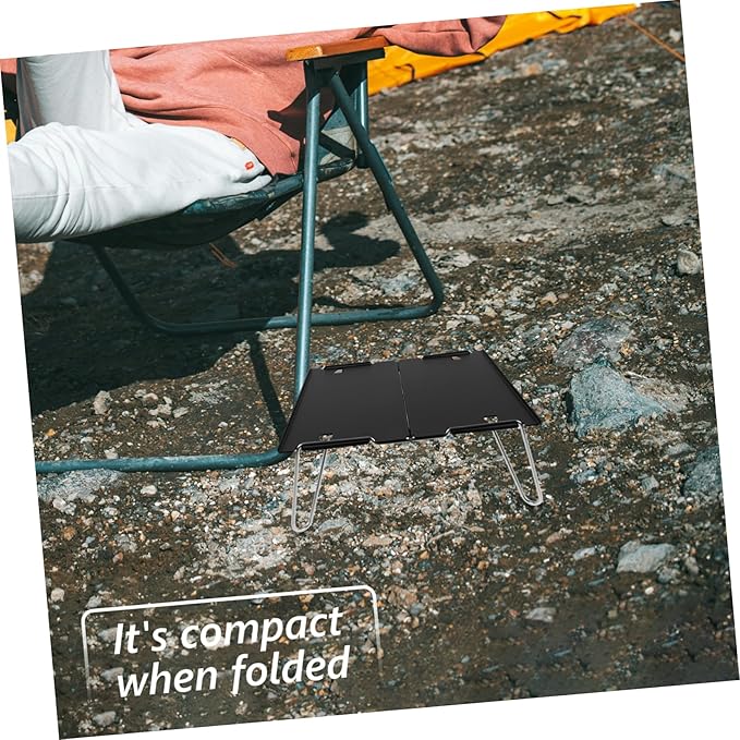 Happyyami 1pc Folding Portable Table Lightweight Detachable Picnic Desk Multi-Functional Outdoor Tea Table Easy to Clean for Camping Travel and Picnics Black