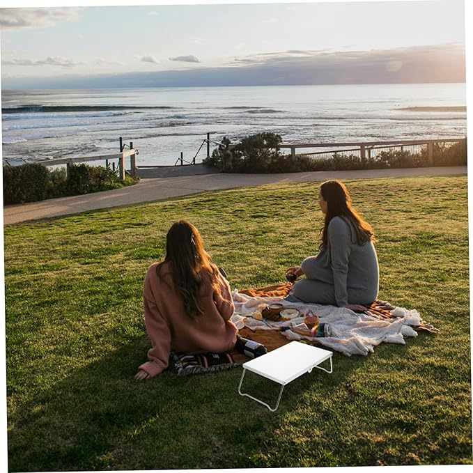 POPETPOP Lightweight Foldable Camping Table Stainless Steel Portable for Outdoor Cooking Picnics and Hiking Activities
