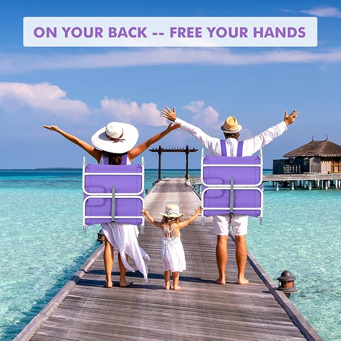 3 in 1 Women Comfort Backpack Beach Tanning Lounge Chair with Cushion Face Hole Softer Padded Adjustable Washable Layout Sun Chair for Adults Outside Reading Sunbathing Poolside 6 Position 2 Pack