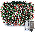 Minetom 50 Ft 1000 LED Cluster Lights Christmas Tree Lights Outdoor Christmas Firecrackers String Light 12 Modes Timer Remote Waterproof Plug in Twinkle Light for Xmas Tree Party Red Green ＆ White