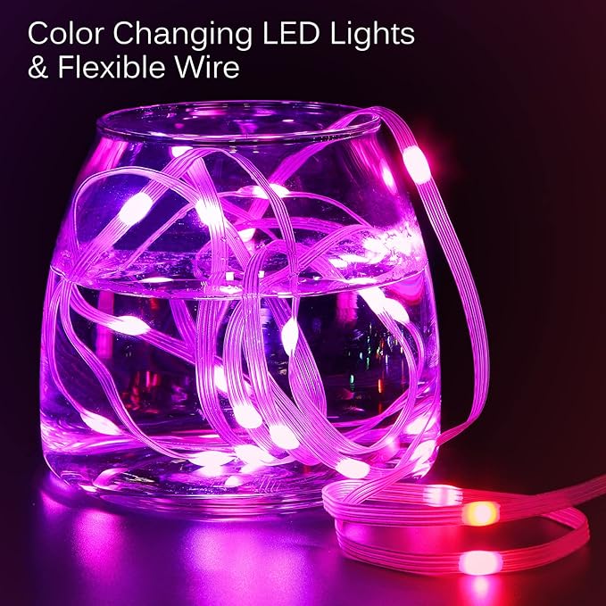 LED Curtain Lights 9.8ft x 9.8ft 300 LED Color Changing String Fairy Lights Curtain Smart APP Control Music &amp Voice Sync for Bedroom Wall Backdrop Indoor Outdoor Christmas Decorations