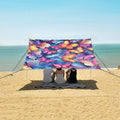 ALAZA Rainbow Butterflies Beach Tent Sun Shelter UPF50+ Protection Beach Shade Canopy w/ 4 Sandbags for Outdoor Camping Fishing Backyard Fun Picnic 10x9 ft