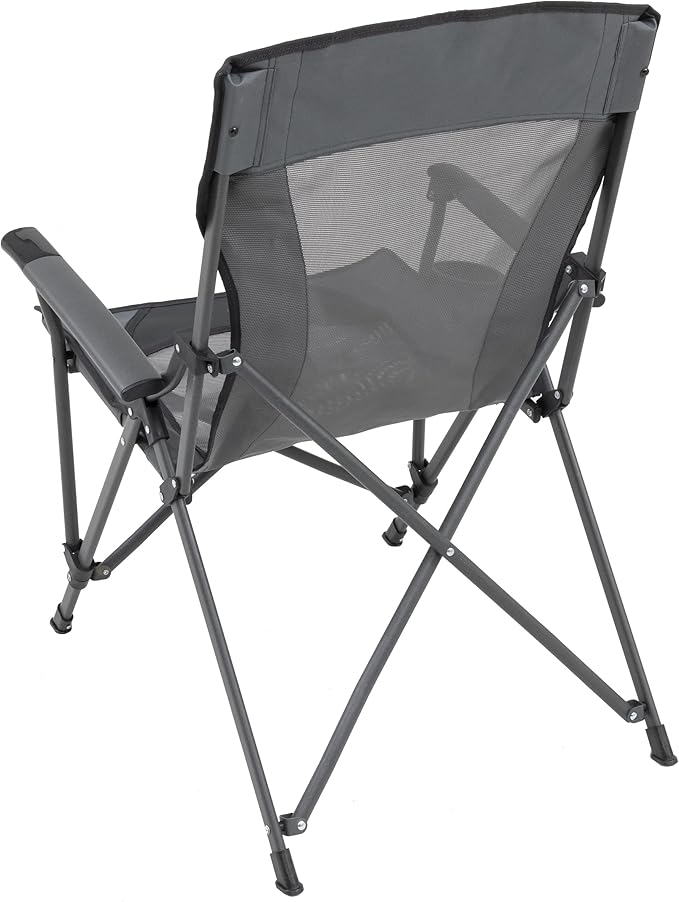Browning Folding Camping Chairs for Adults - Durable Mesh Fabric Over Sturdy Powder Coated Steel Frame Armrests Cup Holder and Shoulder Carry Bag
