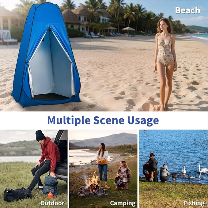 Pop Up Privacy Shower Tent Outdoor Portable Changing Tent Camping for Camping Beach Toilet Shower Bathroom Changing Room Sun Shelter with Window with Carry Bag