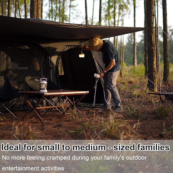 Vidalido Tents3-4 Person Camping Tent with Extended VestibuleWeather Resistant Family Tents with Breathable Mesh WindowsEasy Install Waterproof Outdoor Tent for Backpacking and Camping Hiking