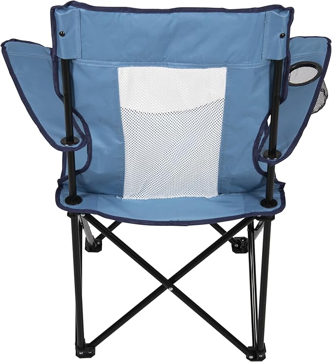 Life is Good Mesh Back Quad Chair Portable Outdoor Folding Chair with Carry Bag for Beach Sports Tailgates Camping Fishing