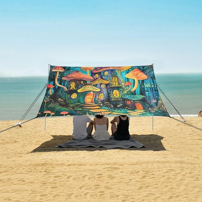 Camping Sun Shelters Castle with Mushroom in The Forest Beach Canopy 126 * 110.2in