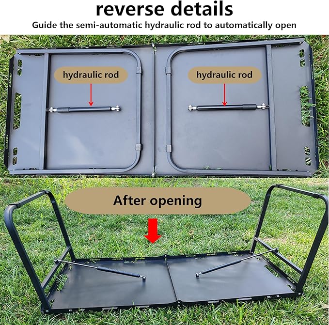 Outdoor Portable Folding Carbon Steel Camping Table Suitable for Camping Barbecue Picnic RV Outdoor Cooking Travel - Single or Set (Black Single Upgrade Inch 2 Inch 20.4 Inch 18.9)