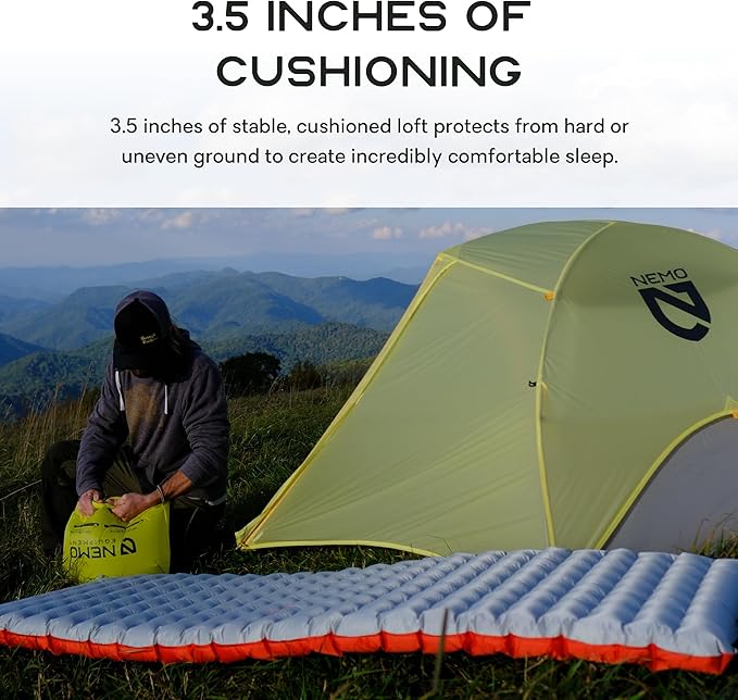 NEMO Equipment Tensor All-Season Ultralight Insulated Sleeping Pad - Regular Wide (72x25) - Blade / Spicy Orange