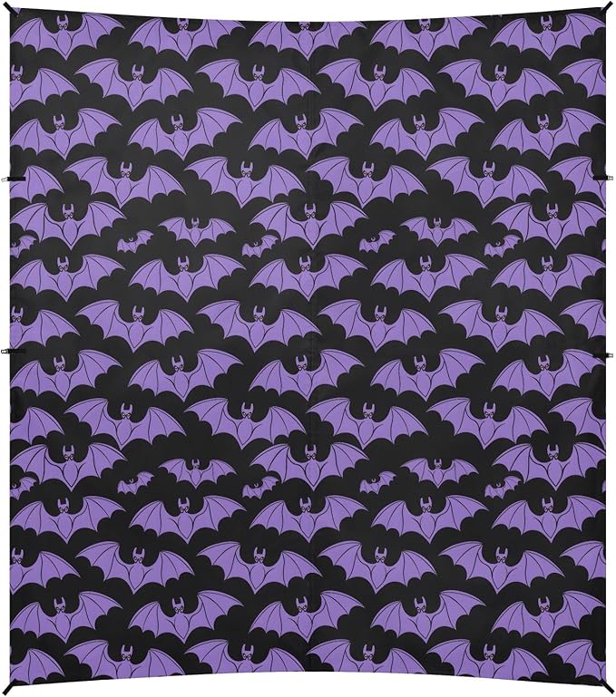 Camping Sun Shelters Halloween Purple Bat Beach Canopy 126 * 110.2in