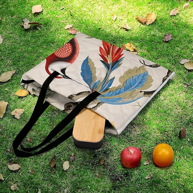Zipper Flowers and Birds Style Picnic Mat Suitable for Travel Camping Park Or Home Use