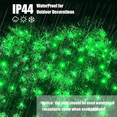 120Led Christmas Net Lights Outdoor 5ft x 6ft Connectable 8 Modes Waterproof Black Wire 29V Plug in Mesh Net Christmas Lights for Garden Yard Bushes Trunk Xmas Tree Decor (Green)