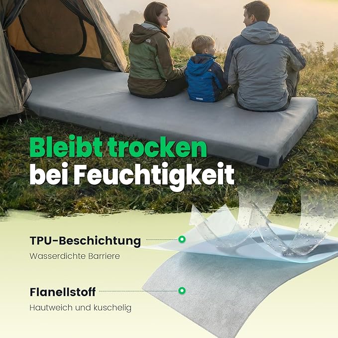 Willpo CertiPUR-US Memory Foam Camping Mattress with Travel Bag and 2 Interchangeable Covers Lightweight Portable Sleeping Pad for Tents Guest Beds Home