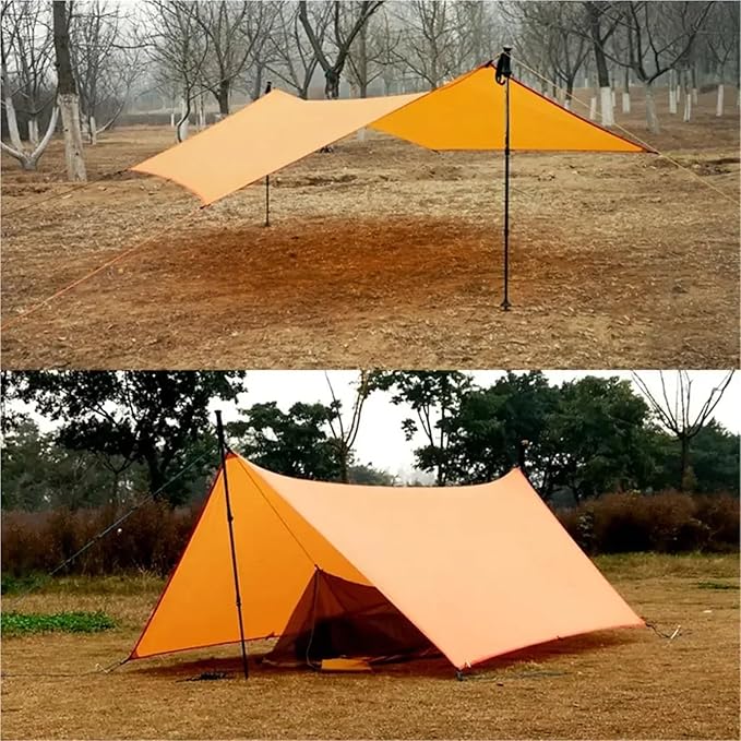 20D Two-Side Silicone Coated Nylon Tarp Ultralight Sun Shelter Beach Tent Pergola Awning Canopy Rainfly Camping Sunshelter