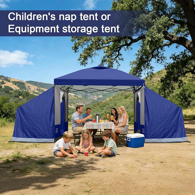 KAMPKEEPER Canopy Side Tent Camping Canopy Tent for 10x10 Pop Up Canopies Cube Tents Gazebo Room Compatible with 10' Wide Canopies(Canopy Not Included)