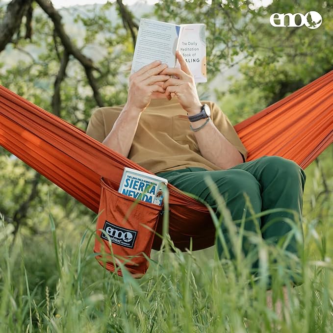 ENO TravelNest Hammock &amp Straps Combo - Portable Hiking and Camping Hammock with Straps Included - Travel Hammock for Camping Hiking Backpacking a Festival or The Beach + Straps Combo - Canyon