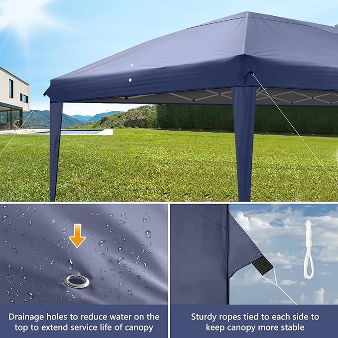 3 x 6m Home Use Outdoor Camping Waterproof Folding Tent with Carry Bag Blue