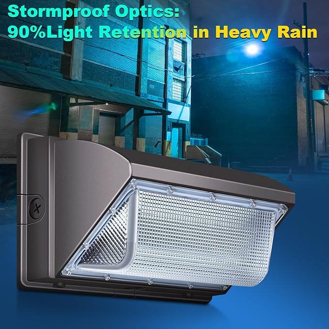 ledmo LED Wall Pack Light with Photocell 120W Dusk to Dawn Outdoor Commercial Security Lighting 5000K IP65 Waterproof 15840LM 6 Pack