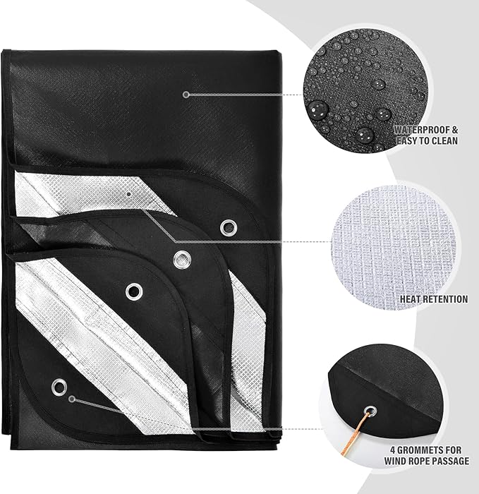 RedSwing 6 Pack Heavy Duty Reflective Survival Space Blankets Multipurpose Emergency Thermal Blanket for All Weather Black