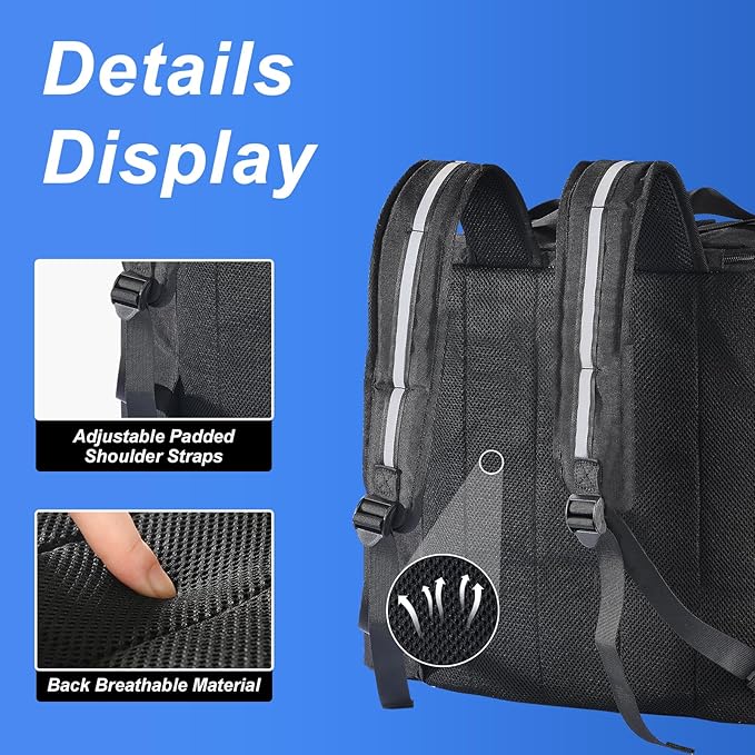 Insulated Food Delivery Backpack - Large Capacity Leakproof with 4 Reinforced Cup Holders Optimized for Hot/Cold Food Delivery Ideal for Uber Eats DoorDash Postmates &amp More