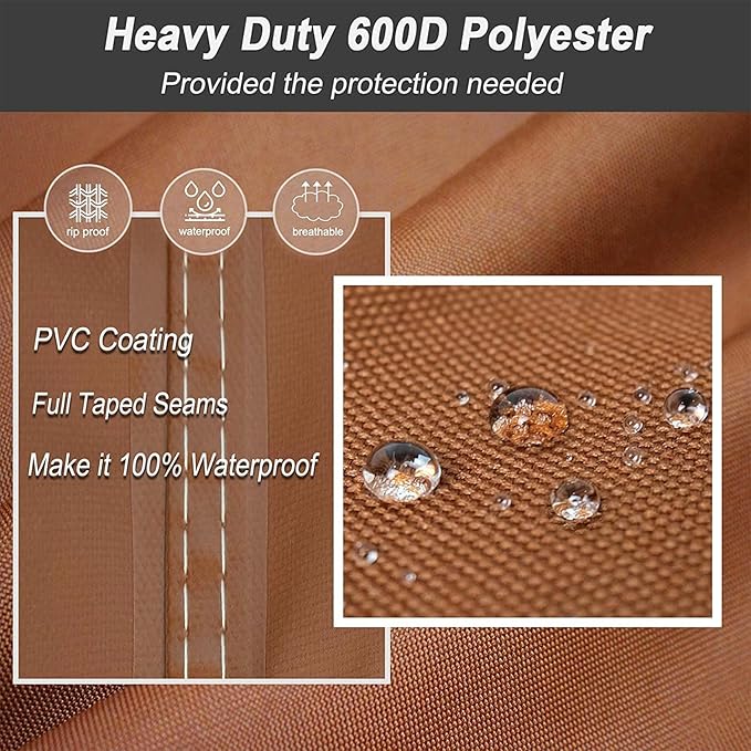 NettyPro Griddle Cover for Blackstone 28 inch Griddle Waterproof Heavy Duty 2 Burner Flat Top Gas Grill Cover 28 Cooking Station Camping Brown