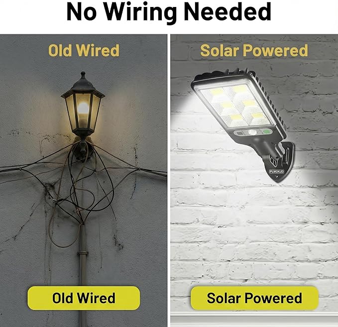 Solar Street Lights Outdoor Solar Lights Outdoor Wide Angle Solar Flood Lights Motion Sensor Dusk to Dawn Remote Control Waterproof IP65 Parking Lot Lights Commercial for Yard(4)