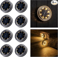 Glass Solar Step Lights with Wave Style Modular-Design Waterproof Outdoor Fence Lights for Stairs Step Yard Patio Garden Wall Pathway Decorative Patio Table Lighting Warm White (8 Pack)