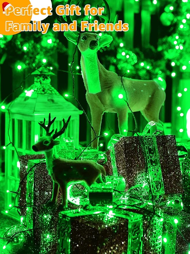 500 LED 164 FT Christmas Lights Waterproof Outdoor String Lights with Remote and Timer Christmas Tree Lights with 8 Modes Dimmable Fairy Lights for Holiday Decor (Green)