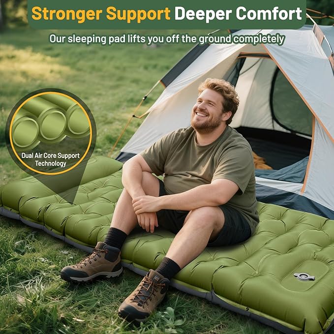 Sleeping Pad for Camping 6 Extra Thick Camping Sleeping Pad with Pillows &amp Built-in Foot Pump Ultralight Inflatable Sleeping Pads Compact for Travel Tent Hiking Camping Backpacking Car Camp Gea
