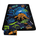 Outdoor Picnic Blanket Portable Ultrasonic Waterproof Picnic Dinosaur Theme Cartoon Printed Camping Beach Mat for Sand and Wet Grass Hiking (Dinosaur L