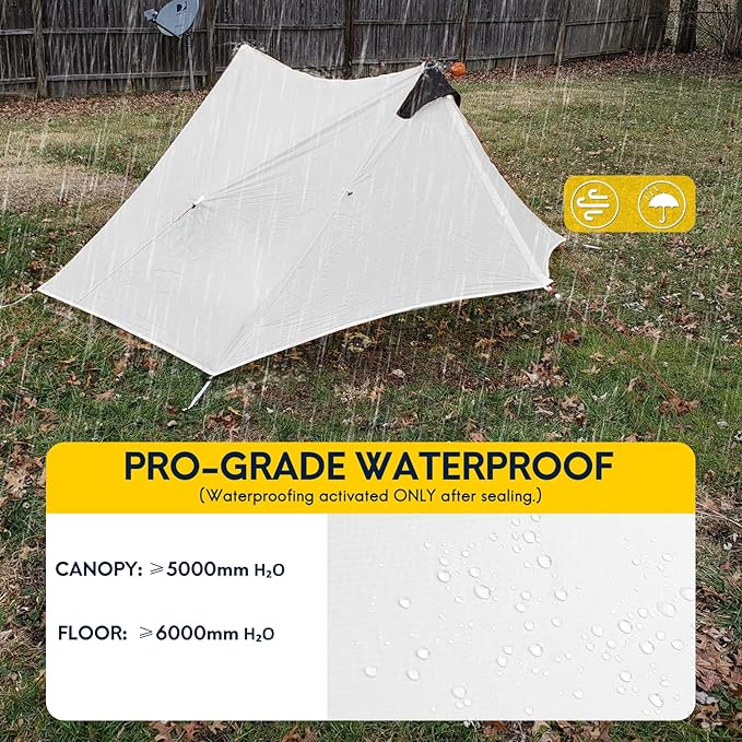 LANSHAN Ultralight Tent 3-Season Backpacking Tent for 1-Person or 2-Person Camping Trekking Kayaking Climbing Hiking