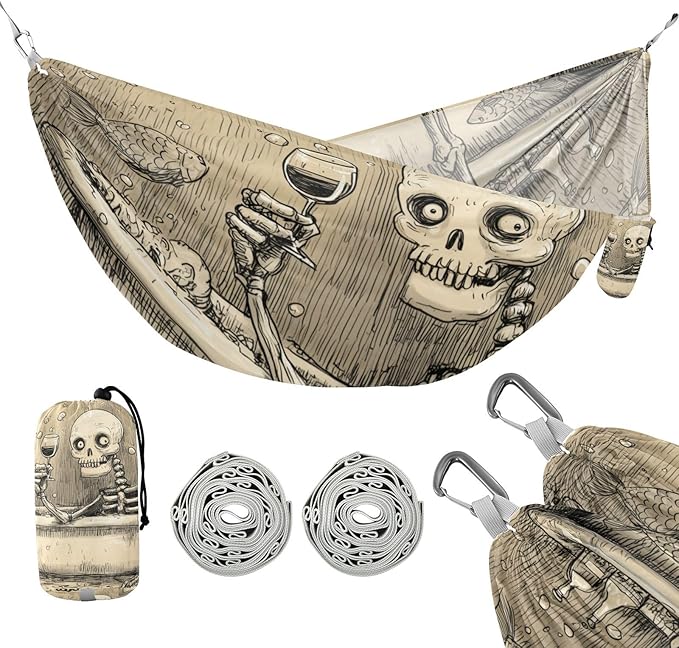 OTVEE Camping Hammock Bathtub Relax with Wine Portable Hammocks 500lb Upgraded Thickened Durable Single Hammocks with Tree Straps &amp Travel Bag for Camping Outdoor Indoor Patio Backyard