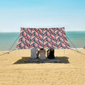 ALAZA Parrot Cockatoos Feather Beach Tent Sun Shelter UPF50+ Protection Beach Shade Canopy w/ 4 Sandbags for Outdoor Camping Fishing Backyard Fun Picnic 10x9 ft