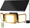intelamp Outdoor Solar Flood Light Waterproof Upgraded 6000mAh 1500LM/3000K Warm White 108 LED Dual Motion Sensor Dusk to Dawn Security Floodlight Exterior with Remote for Outside Garden Yard