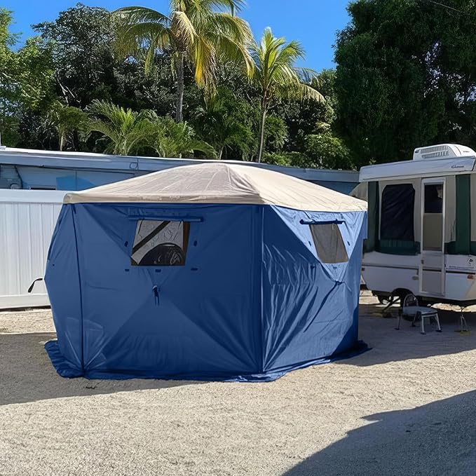 Clam Quick-Set Wind &amp Sun Panel Attachment – Accessory for Screen Shelter Canopy Tent – Includes 3 Panels with Carry Bag – Outdoor Privacy &amp Weather Protection (Tent Not Included)