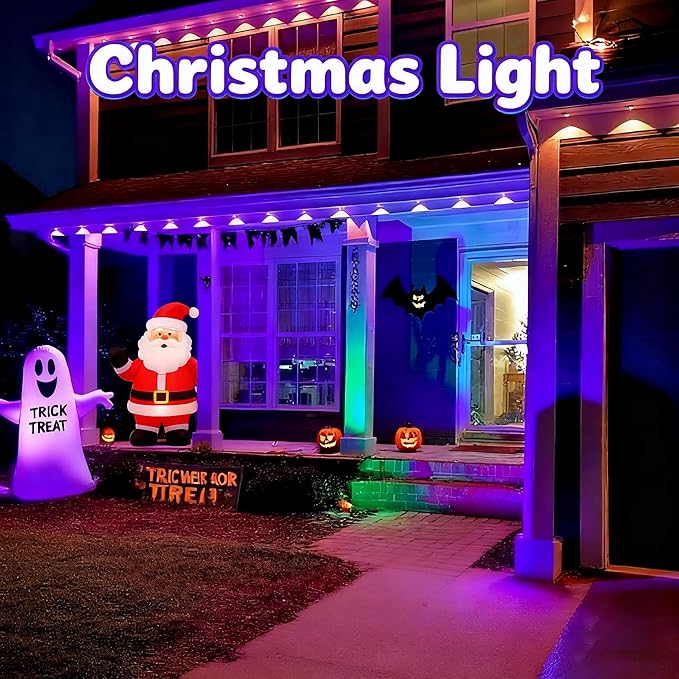 Permanent Outdoor LightsSmart RGB Outdoor Lights with Remote APP Control54ft with 36 LED(5v) IP67 Waterproof Outside Light for House for Holiday Party Daily(unconnectable)