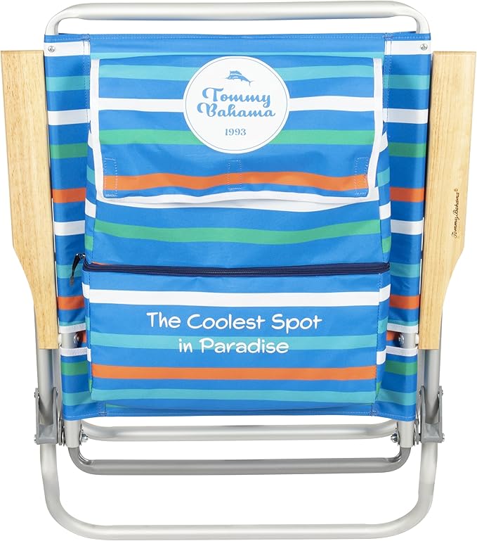 Tommy Bahama 4-Position Extended seat Height Easy in-Easy Out Folding Backpack Beach Chair