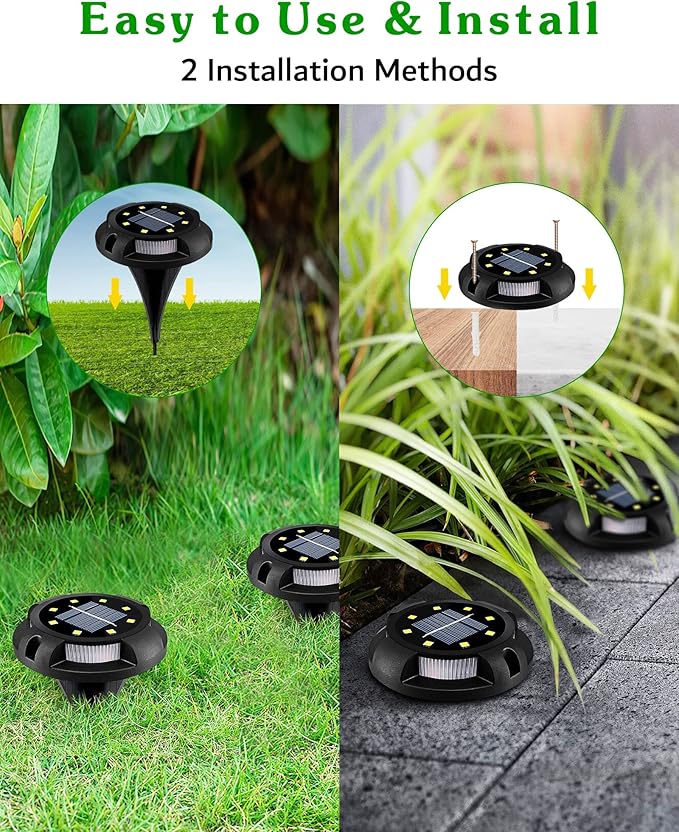 Biling Solar Pathway Lights Outdoor Uplight Sidelight 12 Packs Blue Bright Solar Ground Lights Waterproof for Yard Walkway Garden Halloween Decorations