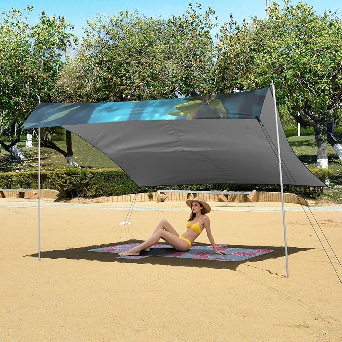Beach Tent Sun Shelter Sloth Holding The Tree Lightweight &amp Easy Setup Beach Shade Canopy for Camping Fishing