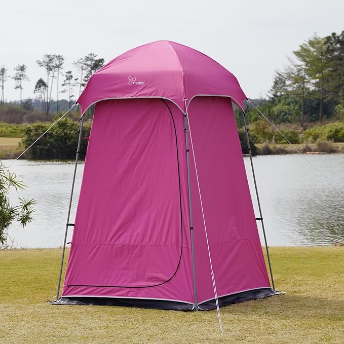 Vidalido Outdoor Camping Shower Tent Easy Setup Privacy Tent Changing Room Portable Camp Shower Tents for Camping with Floor Waterproof Privacy Shelters Camping Toilet Tent