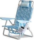 Nautica Backpack Beach Chair – 5 Position Reclining Portable Folding Beach Chair for Adults with Padded Pillow Headrest Insulated Cooler Bag Double Cup Holders Outdoor Folding Chair 300lb