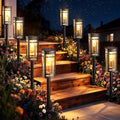 iBaycon Solar Pathway Lights 8 Pack LED Solar Powered Garden Lights Outdoor Waterproof for Yard Path Landscape Lawn Stairway Walkway (Warm White)