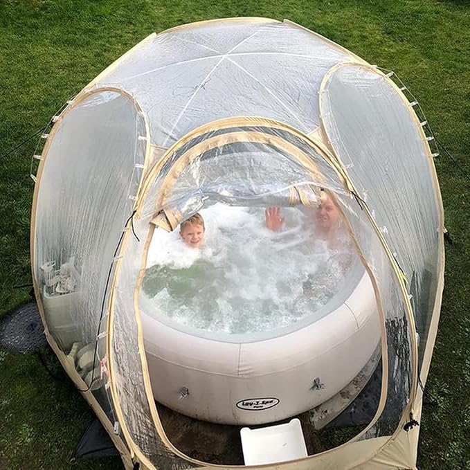 Alvantor Pop Up Bubble Tent - Instant Igloo Tent - Screen House for Patios - Large Oversize Weather Proof Pod - Cold Protection Camping Tent - Beige