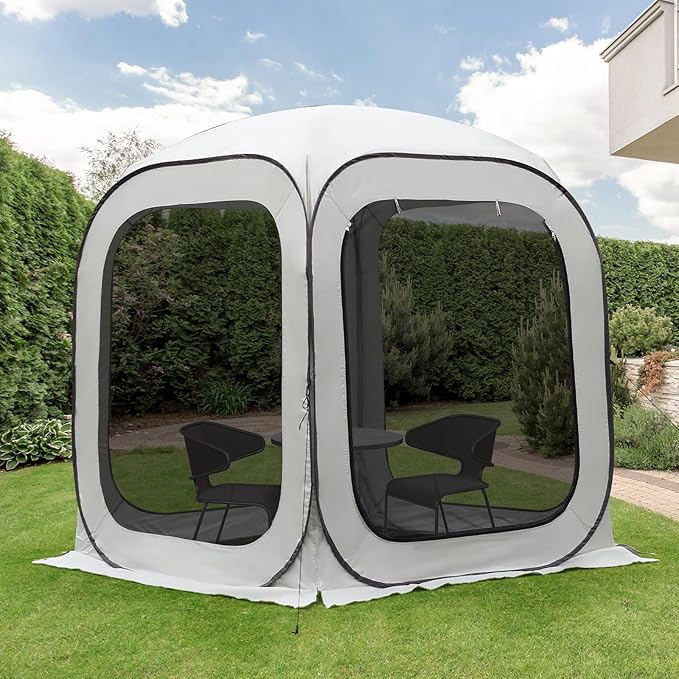 Pop-up Screen House Tent Portable Screen Room for Outdoor Pop up Gazebo with Mosquito Netting Screened in Canopy for Camping for Outdoor Camping/Patio/Backyard (6 * 6ft)
