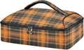 Casserole Carrier Orange and Brown Tartan Pattern Insulated Casserole Carrier for Hot or Cold Food Thermal Lunch Tote for Parties Picnic Travel Carry Bag