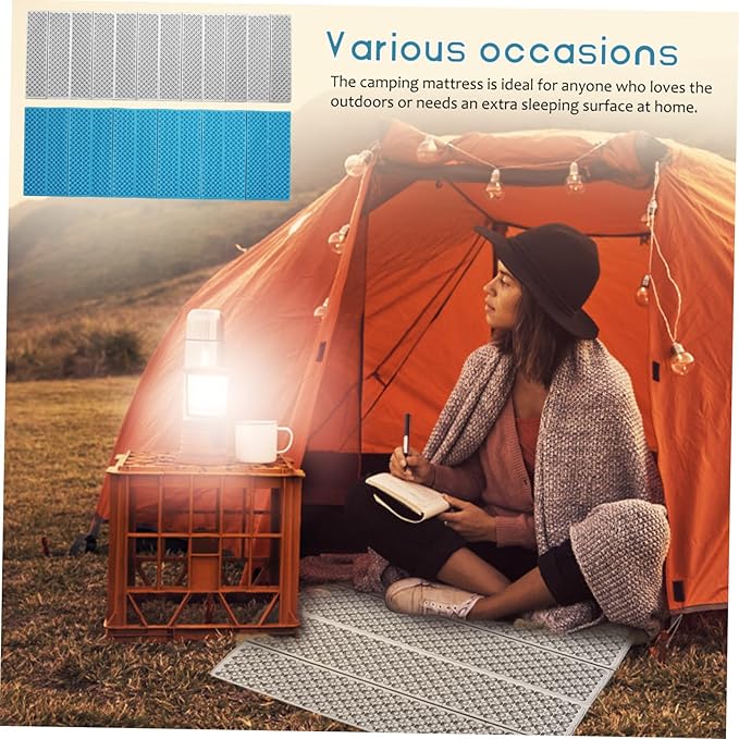 Folding Camping Mat Egg Crate Sleeping Pad Waterproof Foam 186x60cm Portable Insulated Thermal Pad for Outdoor Backpacking and Camping